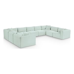 Meridian Furniture 9-Piece Mint Corduroy Performance Fabric Modular Sectional
