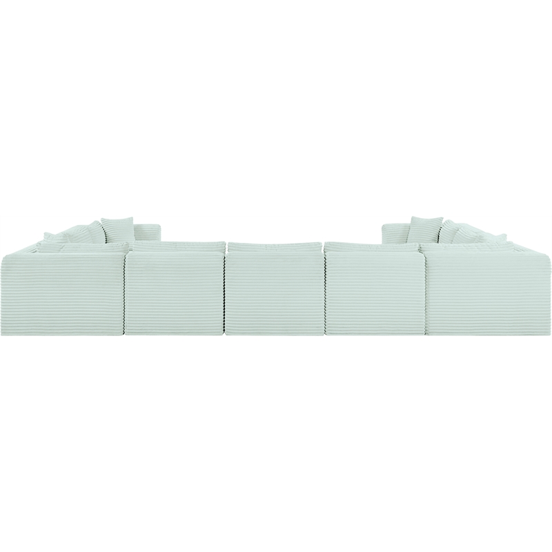 Meridian Furniture 9-Piece Mint Corduroy Performance Fabric Modular Sectional