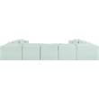 Meridian Furniture 9-Piece Mint Corduroy Performance Fabric Modular Sectional