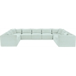 Meridian Furniture 9-Piece Mint Corduroy Performance Fabric Modular Sectional