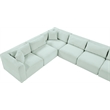 Meridian Furniture 9-Piece Mint Corduroy Performance Fabric Modular Sectional