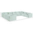 Meridian Furniture 9-Piece Mint Corduroy Performance Fabric Modular Sectional