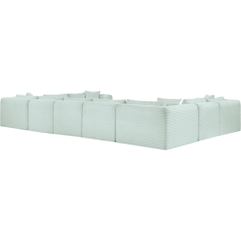 Meridian Furniture 9-Piece Mint Corduroy Performance Fabric Modular Sectional