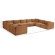 Meridian Furniture 9-Piece Saddle Corduroy Performance Fabric Modular Sectional