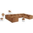 Meridian Furniture 9-Piece Saddle Corduroy Performance Fabric Modular Sectional
