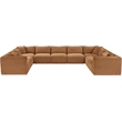 Meridian Furniture 9-Piece Saddle Corduroy Performance Fabric Modular Sectional