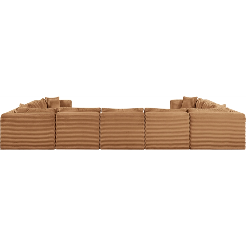 Meridian Furniture 9-Piece Saddle Corduroy Performance Fabric Modular Sectional