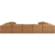 Meridian Furniture 9-Piece Saddle Corduroy Performance Fabric Modular Sectional
