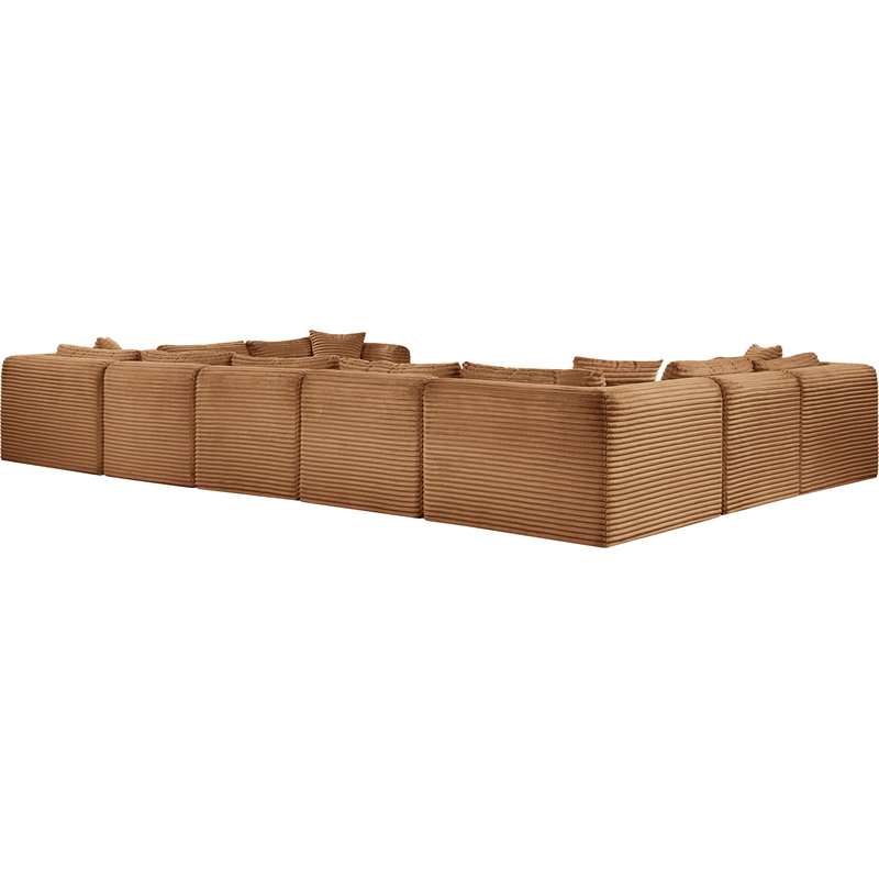 Meridian Furniture 9-Piece Saddle Corduroy Performance Fabric Modular Sectional