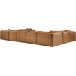 Meridian Furniture 9-Piece Saddle Corduroy Performance Fabric Modular Sectional