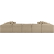 Meridian Furniture 9-Piece Taupe Corduroy Performance Fabric Modular Sectional