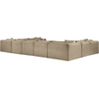 Meridian Furniture 9-Piece Taupe Corduroy Performance Fabric Modular Sectional