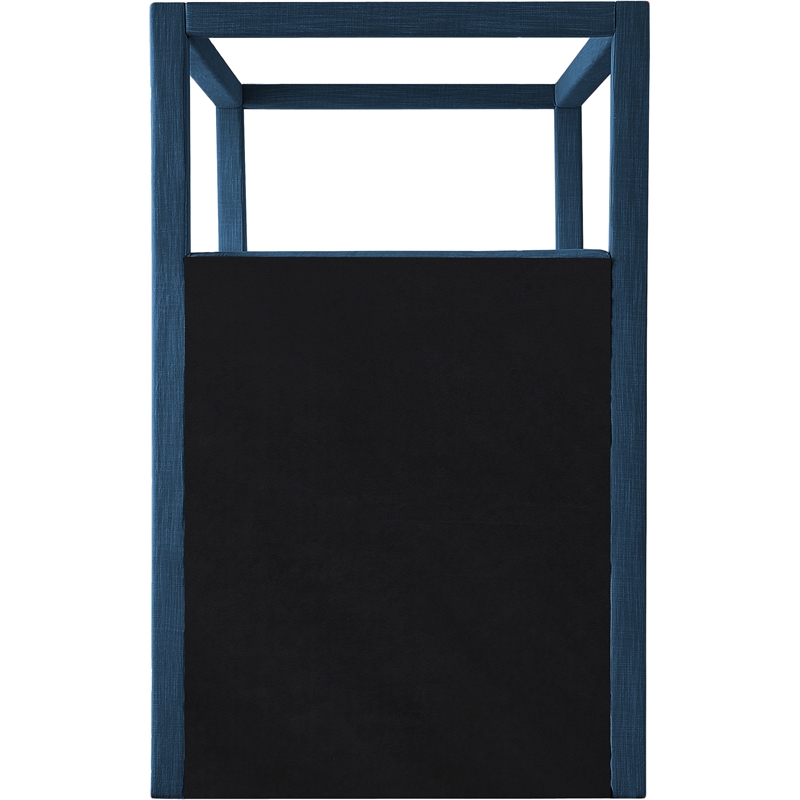 Meridian Furniture Emerson Navy Linen Textured Fabric Twin Bed