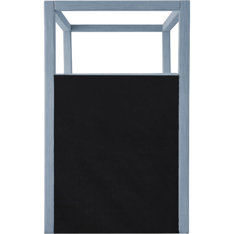 Meridian Furniture Emerson Sky Blue Linen Textured Fabric Twin Bed