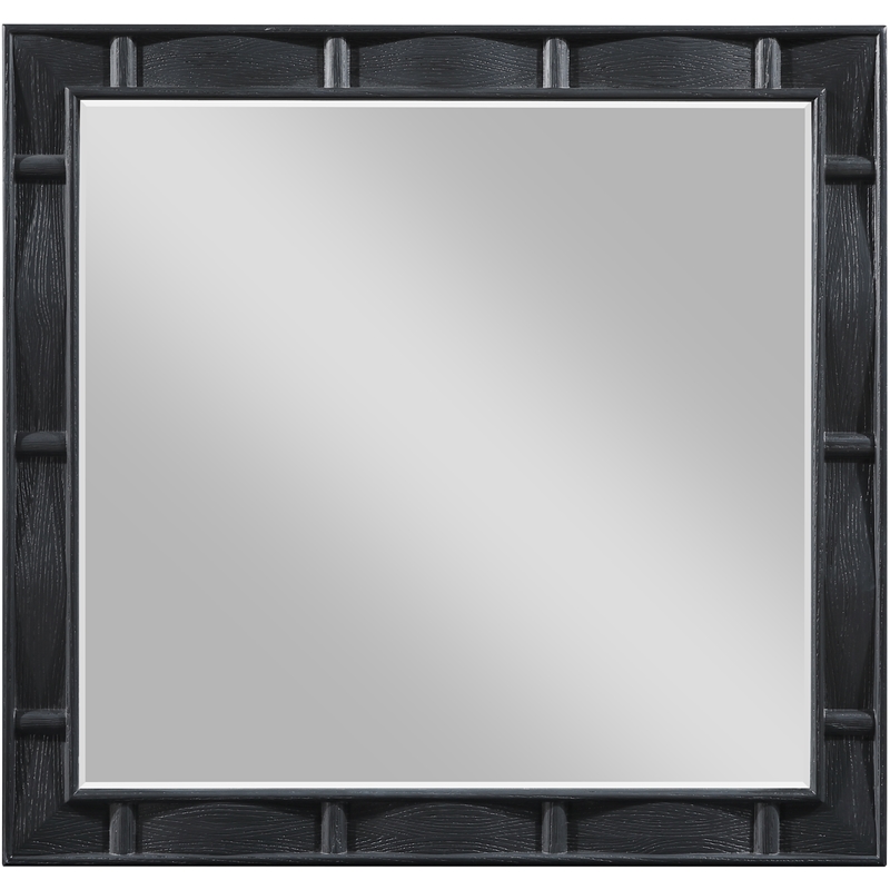 Meridian Furniture Weave Black Oak Veneer Mirror
