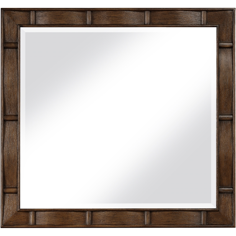 Meridian Furniture Weave Brown Oak Veneer Mirror