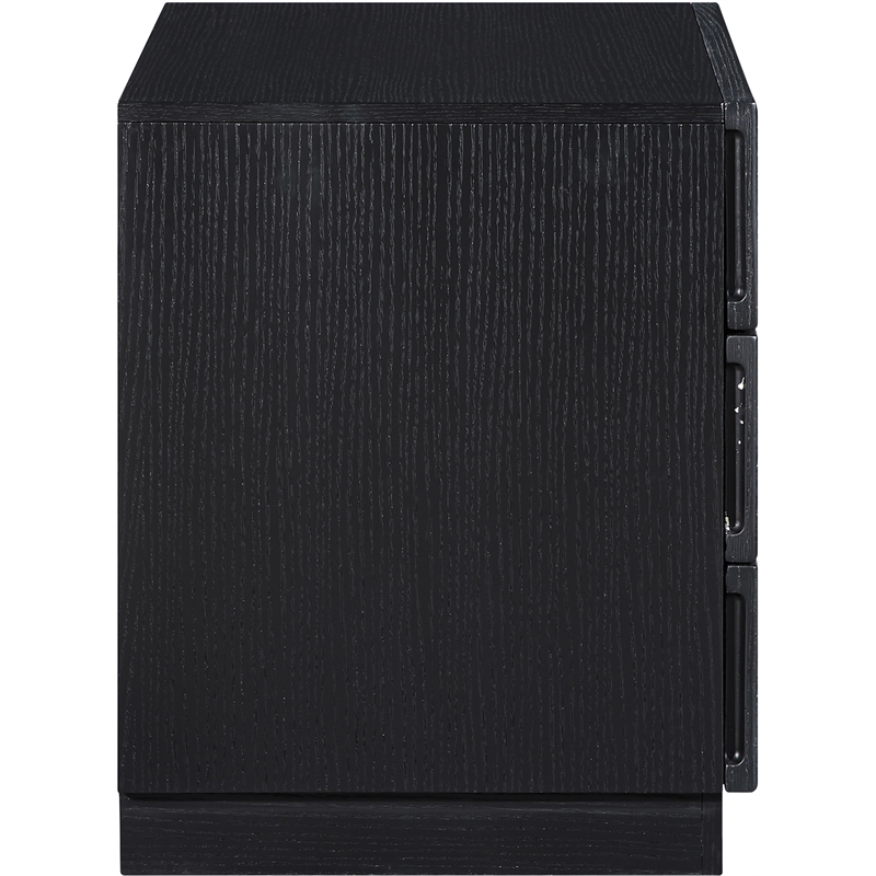 Meridian Furniture Weave Black Oak Veneer Night Stand