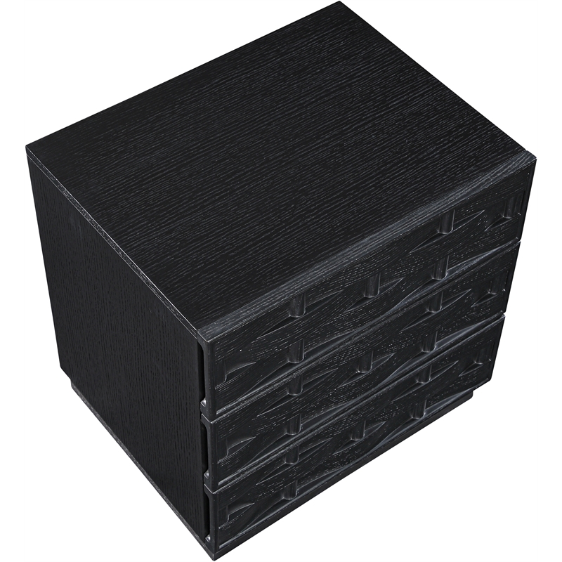 Meridian Furniture Weave Black Oak Veneer Night Stand