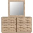 Meridian Furniture Weave Natural Oak Veneer Mirror