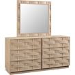 Meridian Furniture Weave Natural Oak Veneer Mirror