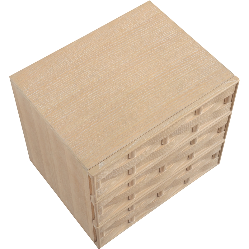 Meridian Furniture Weave Natural Oak Veneer Night Stand
