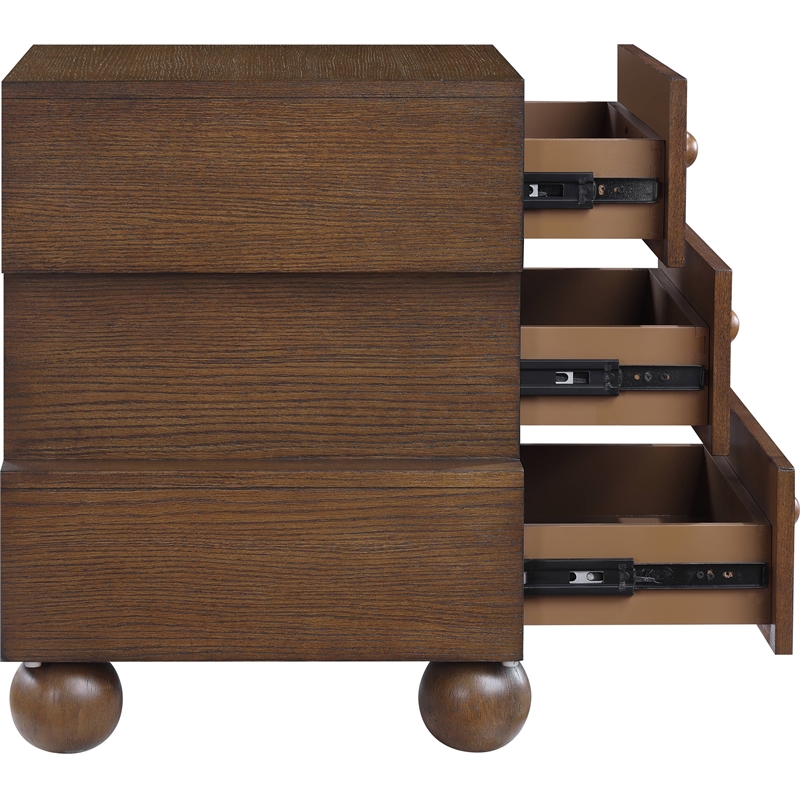 Meridian Furniture Askew Brown Oak Veneer Night Stand