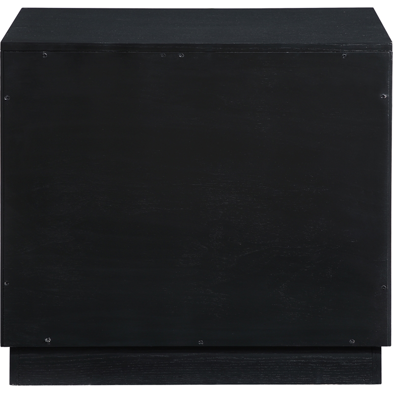 Meridian Furniture Compass Black Oak Veneer Night Stand