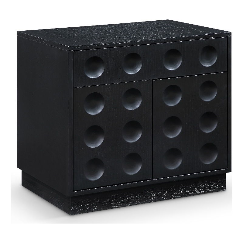 Meridian Furniture Compass Black Oak Veneer Night Stand