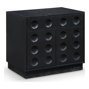 Meridian Furniture Compass Black Oak Veneer Night Stand