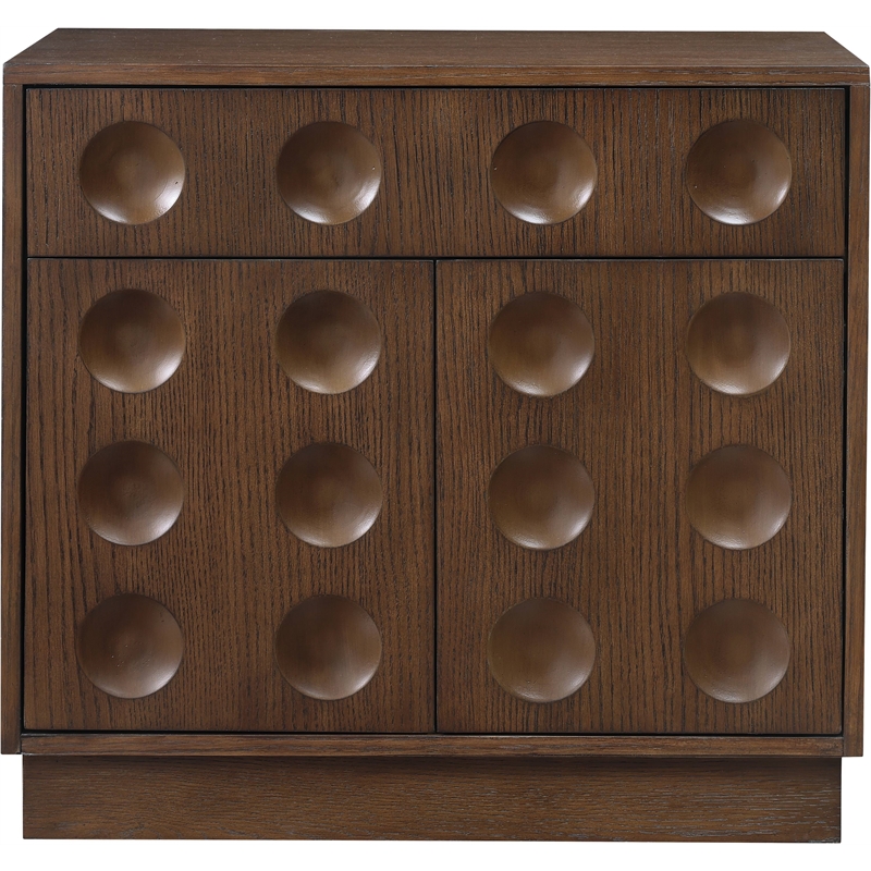 Meridian Furniture Compass Brown Oak Veneer Night Stand
