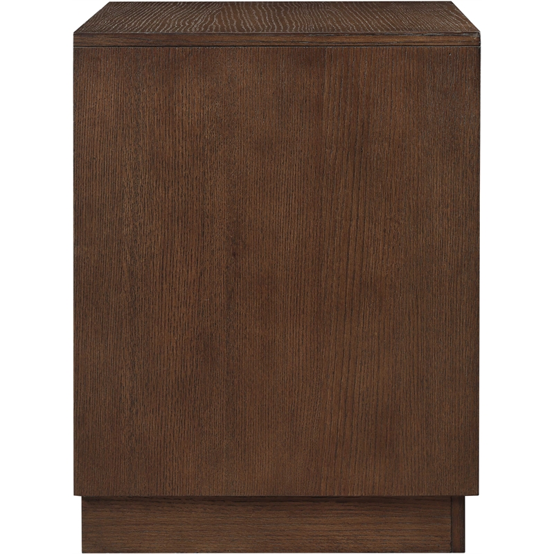 Meridian Furniture Compass Brown Oak Veneer Night Stand