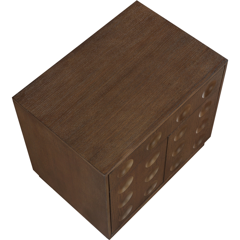 Meridian Furniture Compass Brown Oak Veneer Night Stand