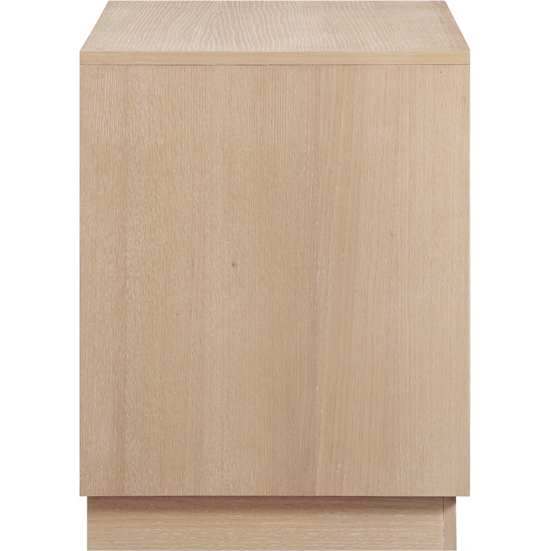 meridian furniture compass natural oak veneer night stand