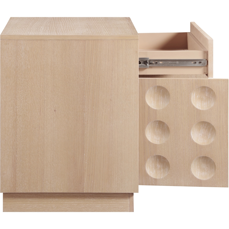 meridian furniture compass natural oak veneer night stand