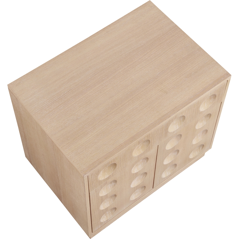 meridian furniture compass natural oak veneer night stand