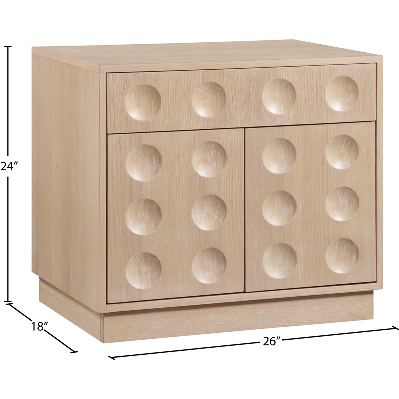 meridian furniture compass natural oak veneer night stand