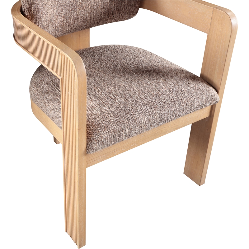 Meridian Furniture Sacha Brown Linen Textured Fabric Dining Chair (Set of 2)