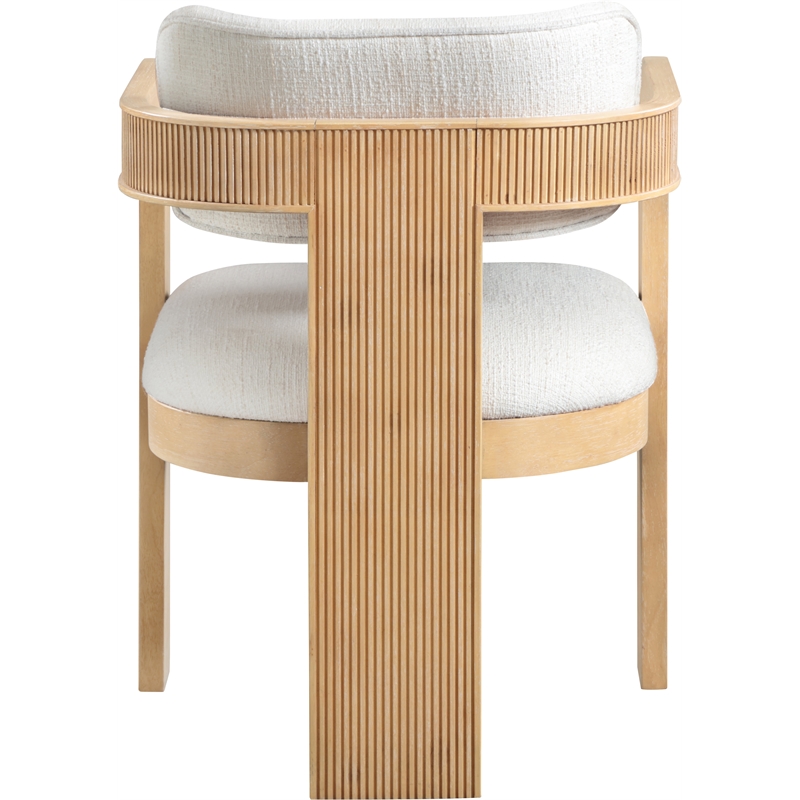 Meridian Furniture Sacha Cream Linen Textured Fabric Dining Chair (Set of 2)