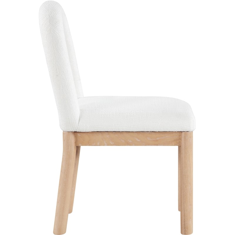 meridian furniture conrad cream linen textured fabric dining chair