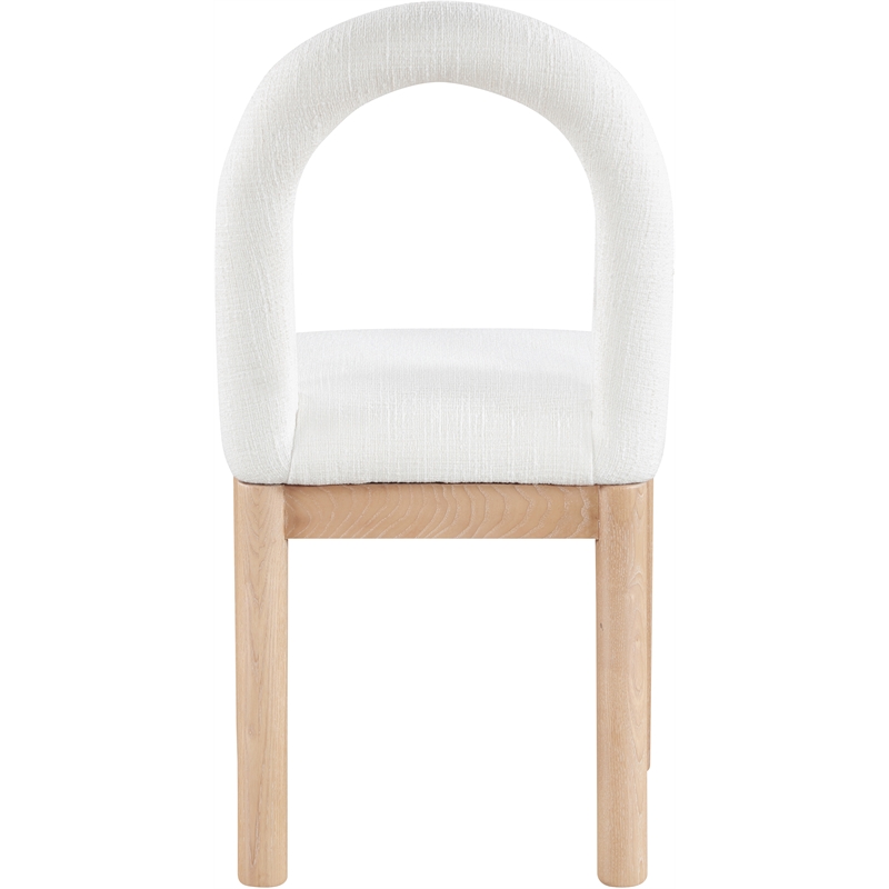 meridian furniture conrad cream linen textured fabric dining chair