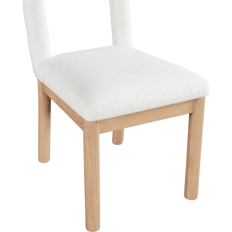 meridian furniture conrad cream linen textured fabric dining chair