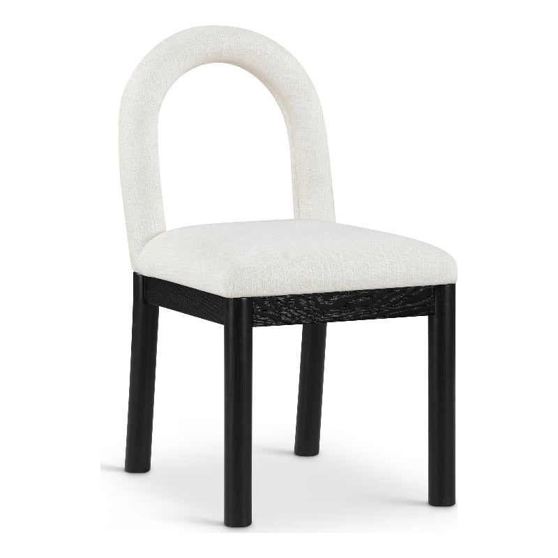 Meridian Furniture Conrad Cream Linen Textured Fabric Dining Chair