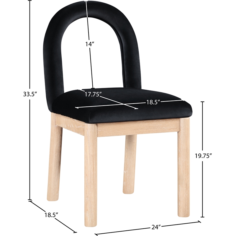 Meridian Furniture Conrad Black Velvet Dining Chair