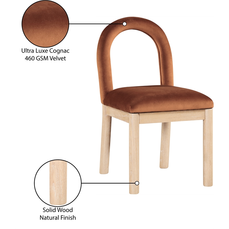 Meridian Furniture Conrad Cognac Velvet Dining Chair