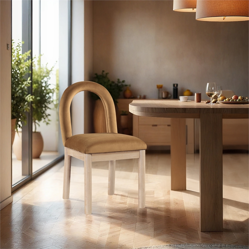 Meridian Furniture Conrad Saddle Velvet Dining Chair