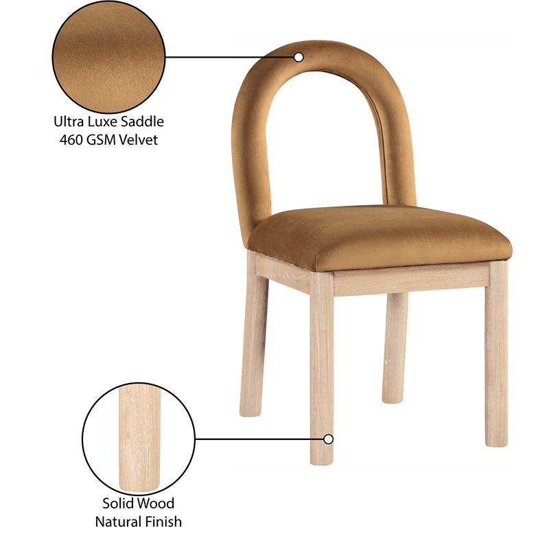 Meridian Furniture Conrad Saddle Velvet Dining Chair