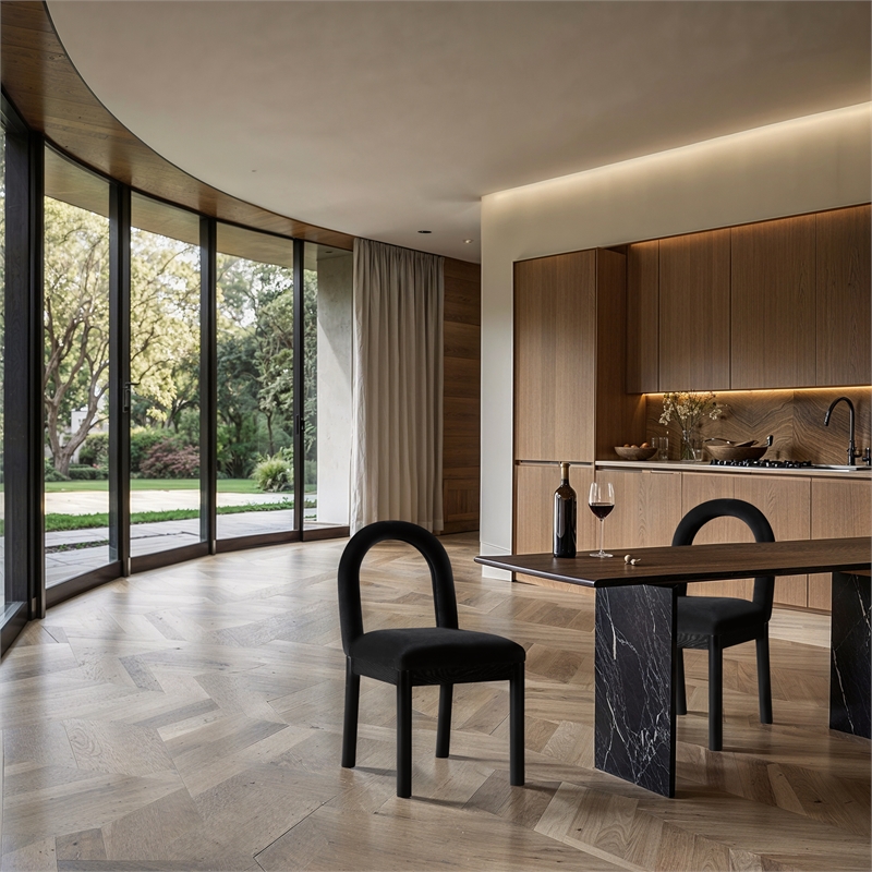 Meridian Furniture Conrad Black Velvet Dining Chair