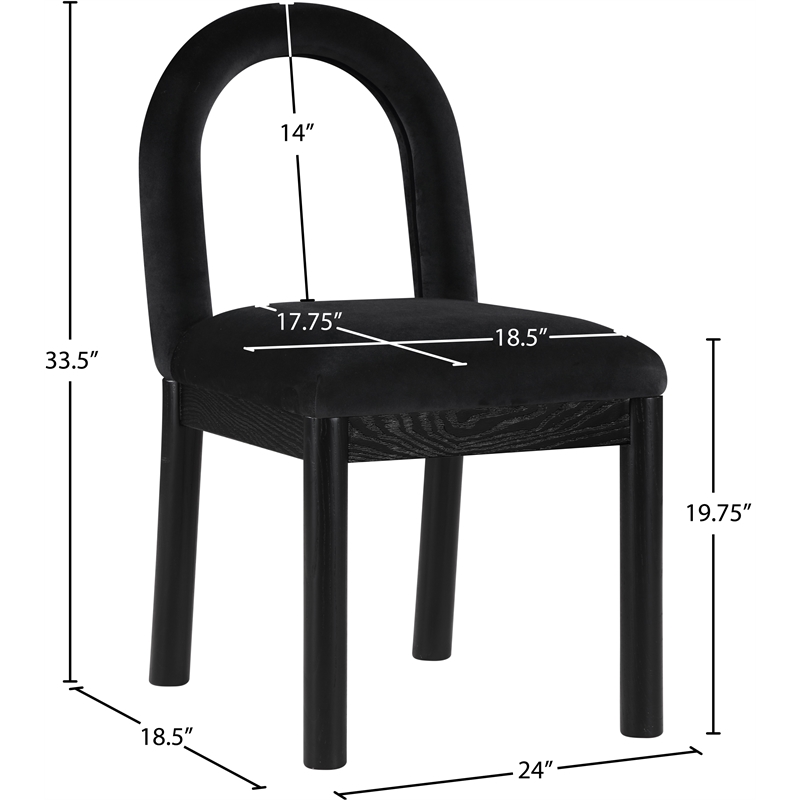 Meridian Furniture Conrad Black Velvet Dining Chair
