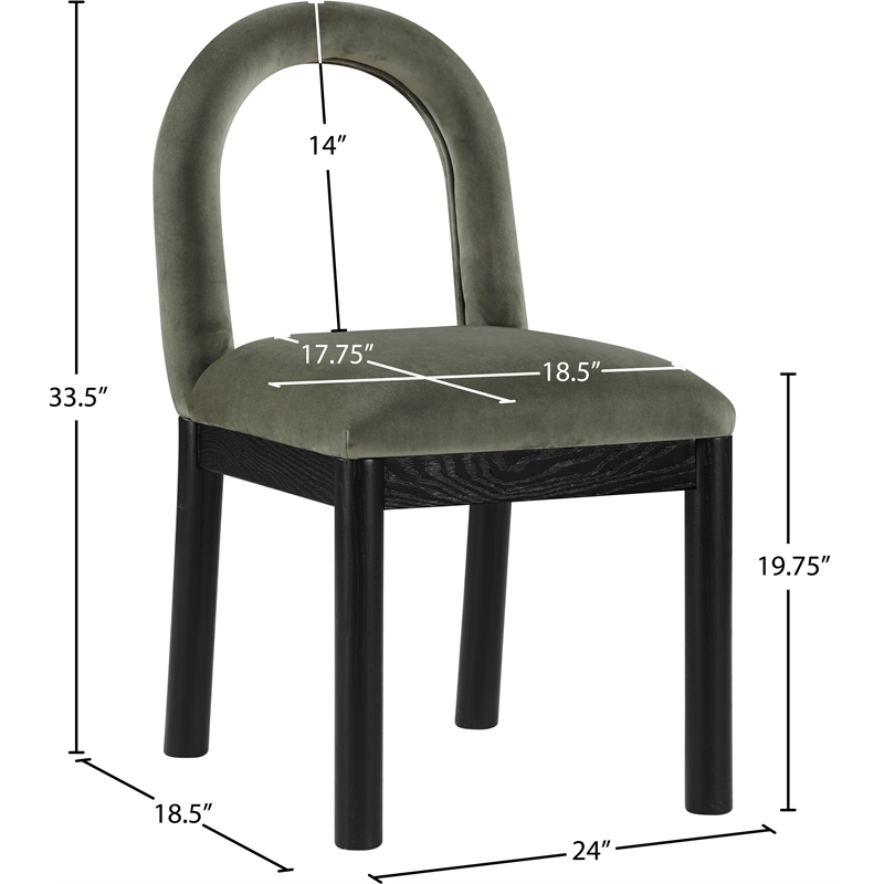 Meridian Furniture Conrad Green Velvet Dining Chair