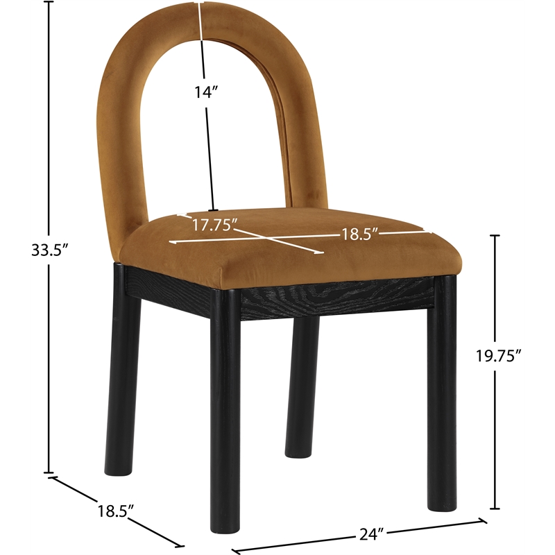 Meridian Furniture Conrad Saddle Velvet Dining Chair